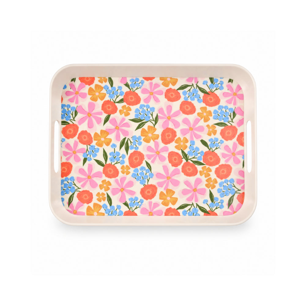 The Grapefruit Collection Melamine Large Rectangle Tray - SUMMER BLOOMS