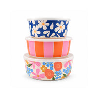 The Grapefruit Collection Melamine Stackable Bowls with Lids - MULTI