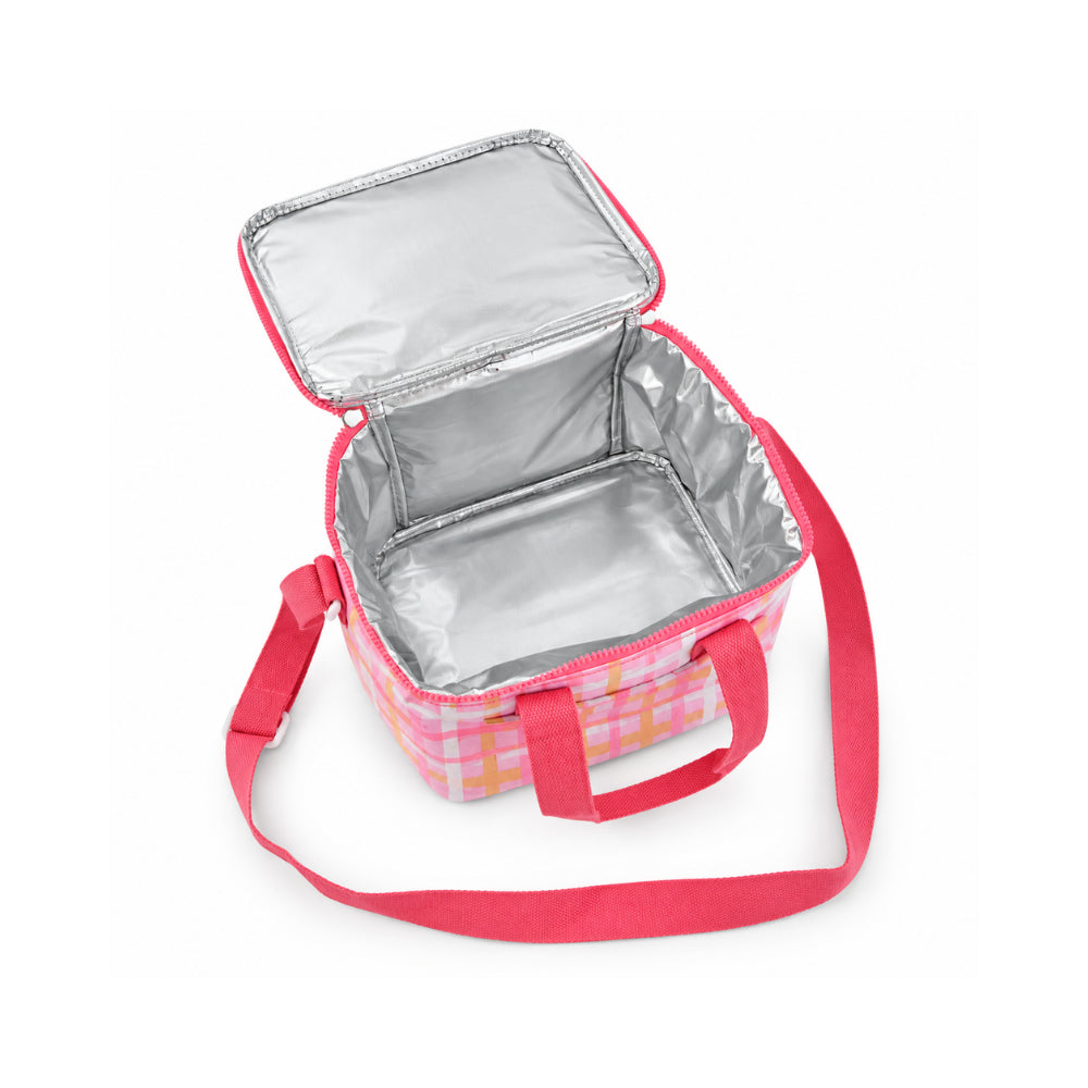 The Grapefruit Collection Cooler Bag - PINK STRIPE CHECK