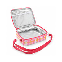 The Grapefruit Collection Cooler Lunch Box - PINK STRIPE CHECK