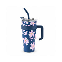 The Grapefruit Collection Double Walled Travel Mug - PINK PETALS
