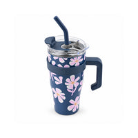 The Grapefruit Collection Double Walled Travel Mug - PINK PETALS