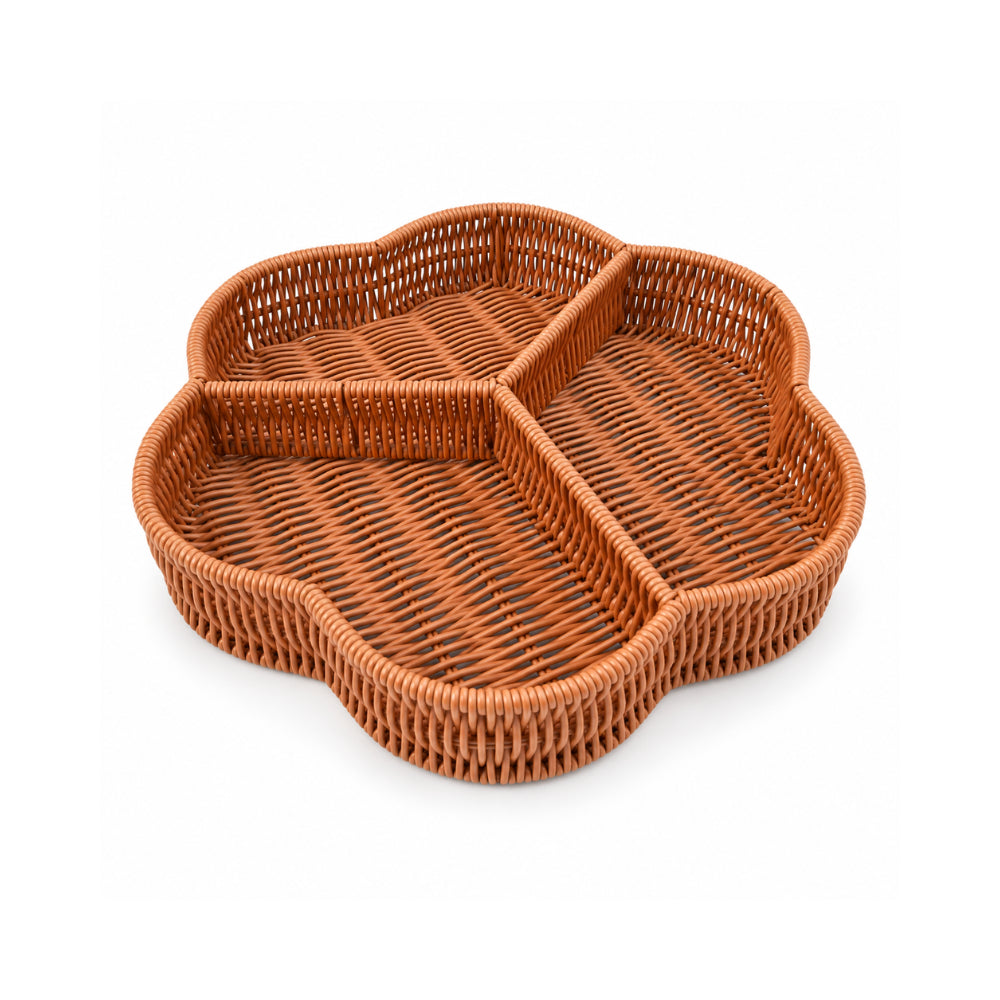 The Grapefruit Collection Poly Rattan Divided Tray - NATURAL