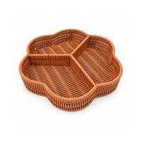 The Grapefruit Collection Poly Rattan Divided Tray - NATURAL