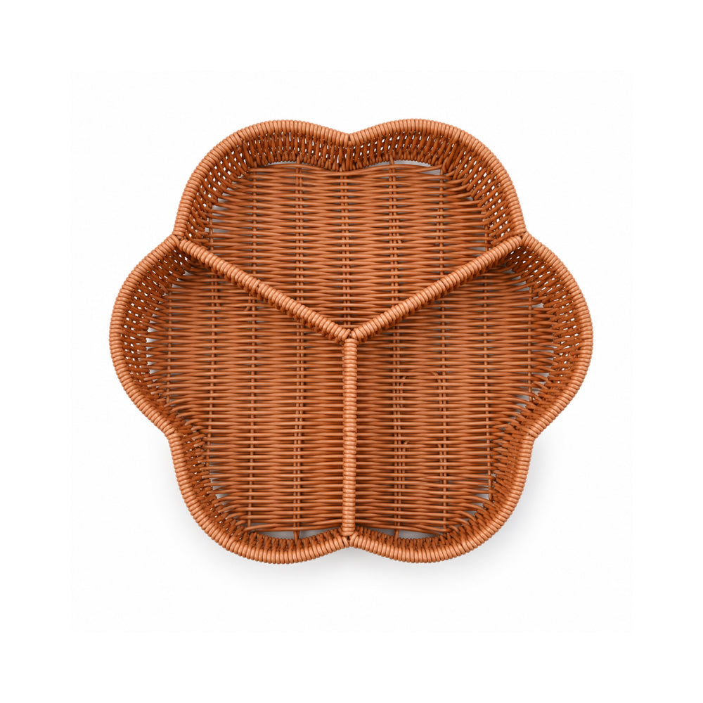 The Grapefruit Collection Poly Rattan Divided Tray - NATURAL