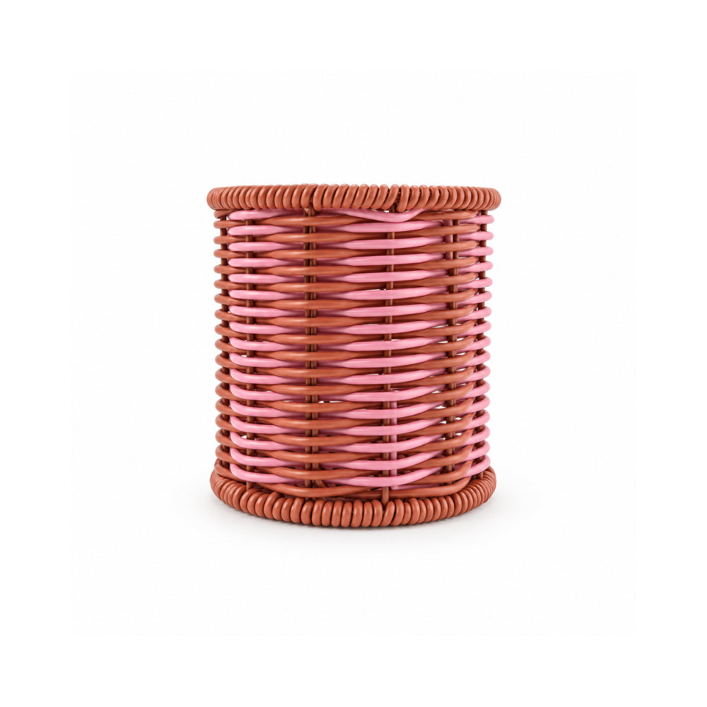 The Grapefruit Collection Small Poly Rattan Cutlery Holder - COLOURED