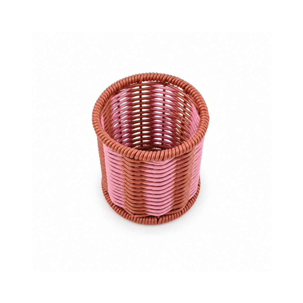 The Grapefruit Collection Small Poly Rattan Cutlery Holder - COLOURED