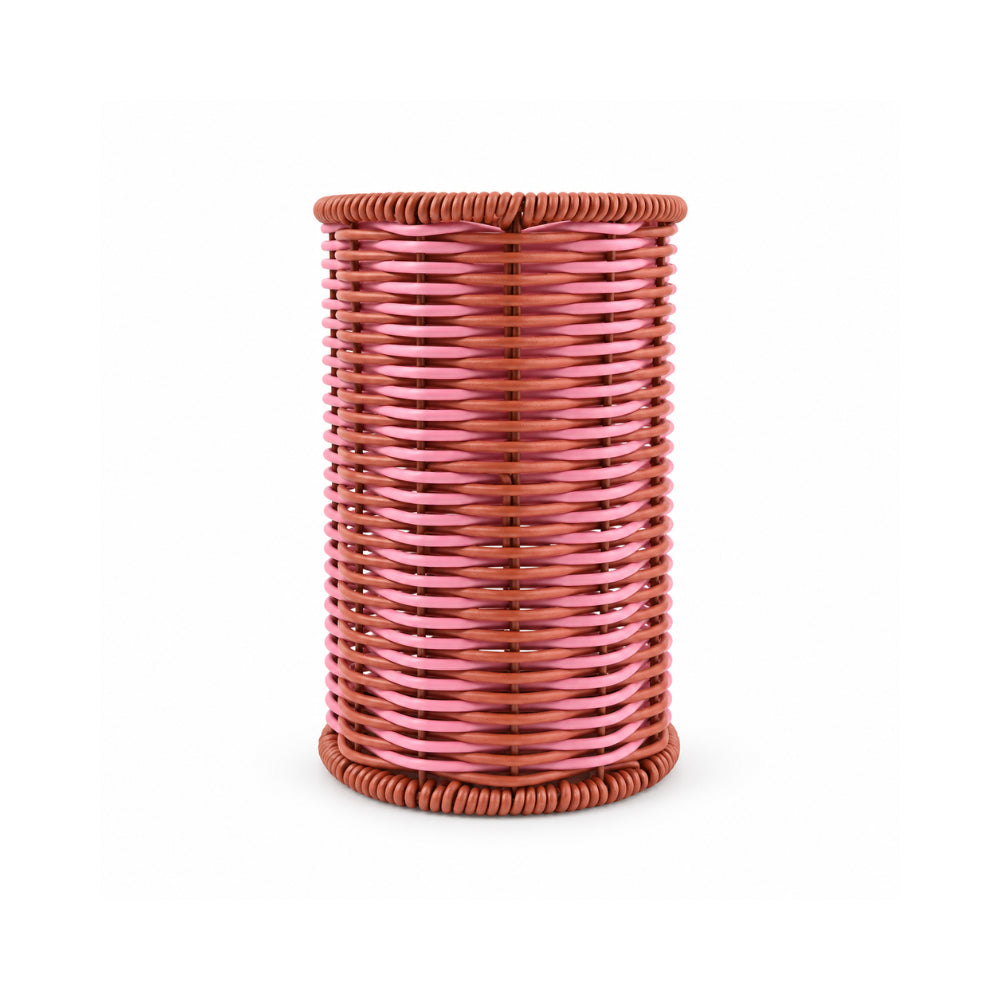 The Grapefruit Collection Large Poly Rattan Cutlery Holder - COLOURED