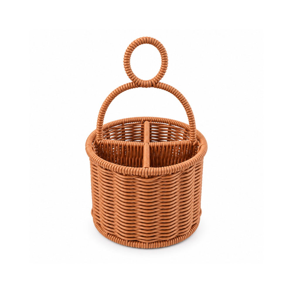 The Grapefruit Collection Poly Rattan Storage Basket - NATURAL