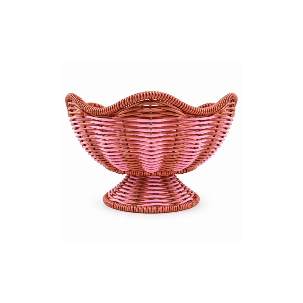 The Grapefruit Collection Small Poly Rattan Display Bowl - COLOURED