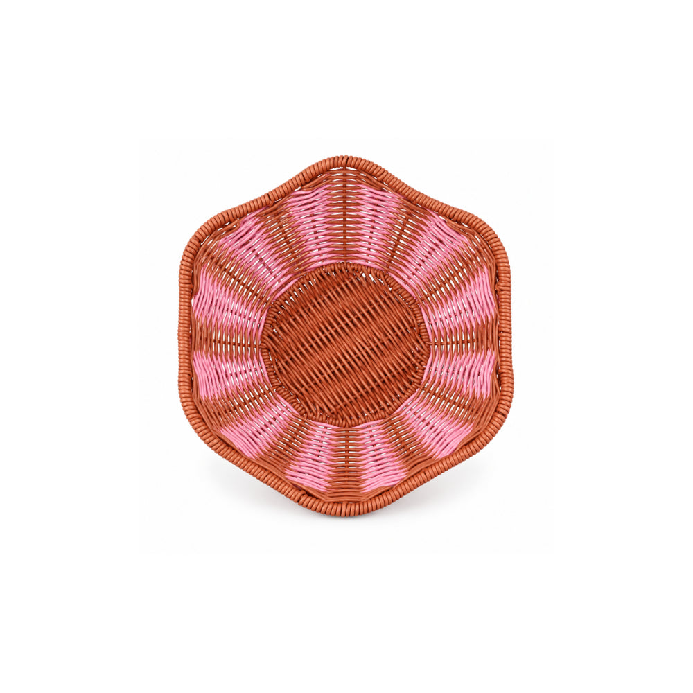 The Grapefruit Collection Small Poly Rattan Display Bowl - COLOURED