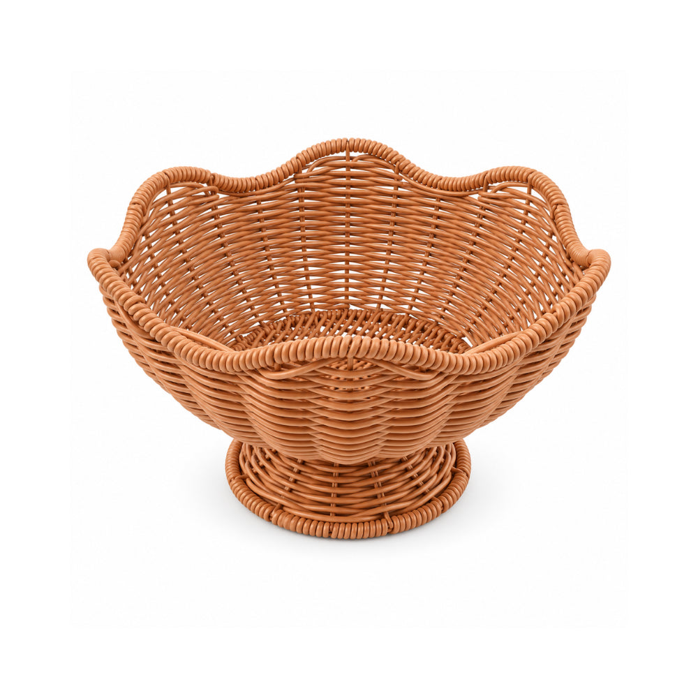 The Grapefruit Collection Large Poly Rattan Display Bowl - NATURAL