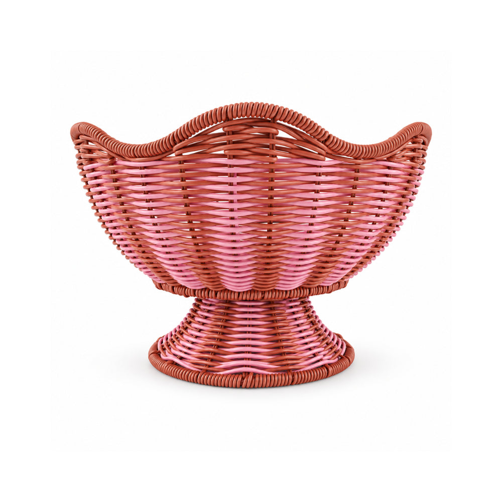 The Grapefruit Collection Large Poly Rattan Display Bowl - COLOURED