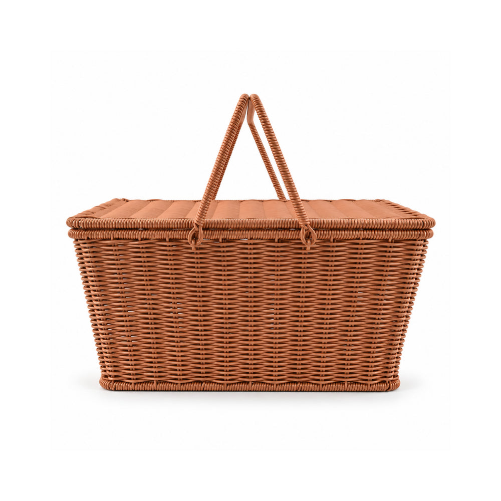 The Grapefruit Collection Poly Rattan Picnic Basket - NATURAL