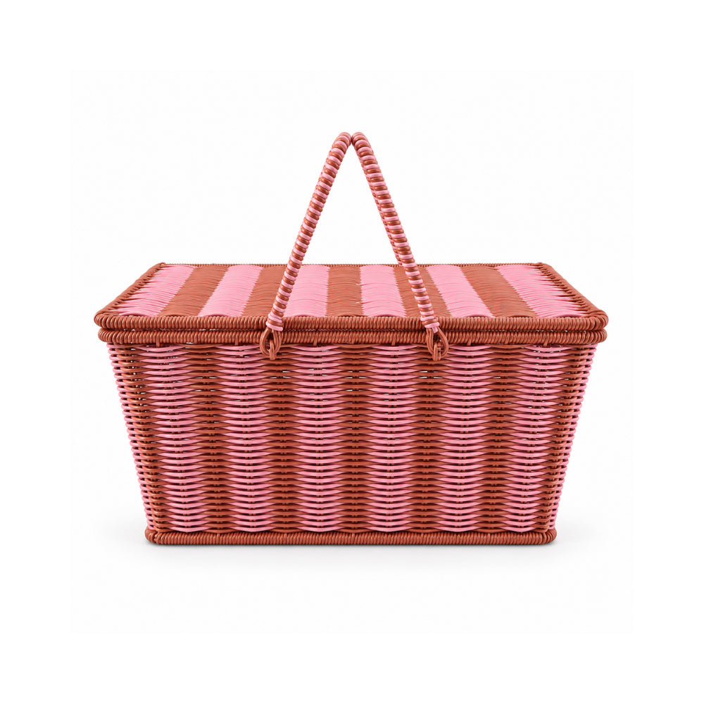 The Grapefruit Collection Poly Rattan Picnic Basket - COLOURED