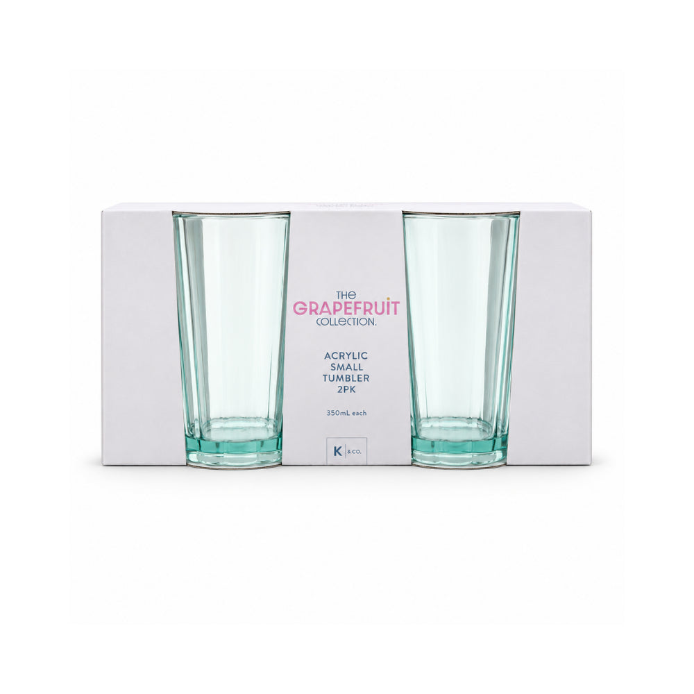 The Grapefruit Collection Small Acrylic Scalloped Tumbler 2 Piece - SEA