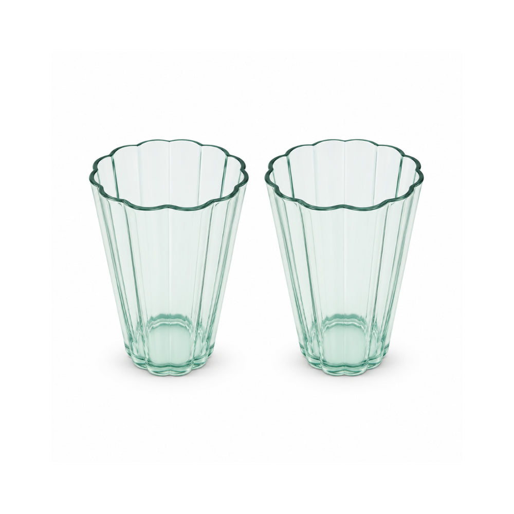 The Grapefruit Collection Large Acrylic Scalloped Tumbler 2 Piece - SEA