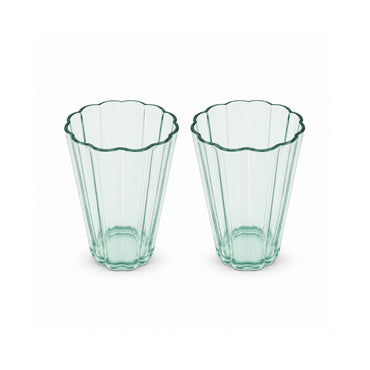The Grapefruit Collection Large Acrylic Scalloped Tumbler 2 Piece - SEA
