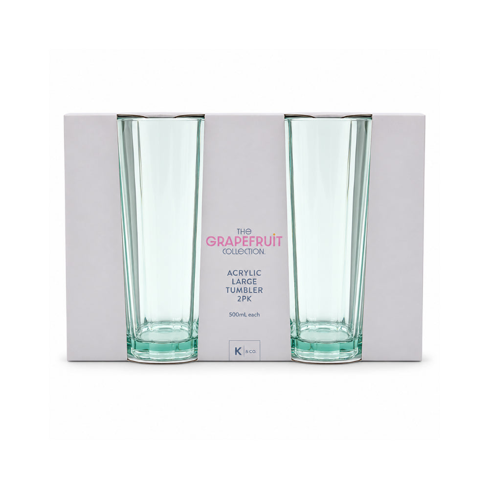 The Grapefruit Collection Large Acrylic Scalloped Tumbler 2 Piece - SEA