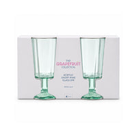 The Grapefruit Collection Acrylic Scalloped Short Stem Wine Glass 2 Piece - SEA