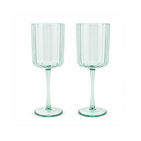 The Grapefruit Collection Acrylic Scalloped Wine Glass 2 Piece - SEA