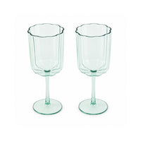 The Grapefruit Collection Acrylic Scalloped Wine Glass 2 Piece - SEA