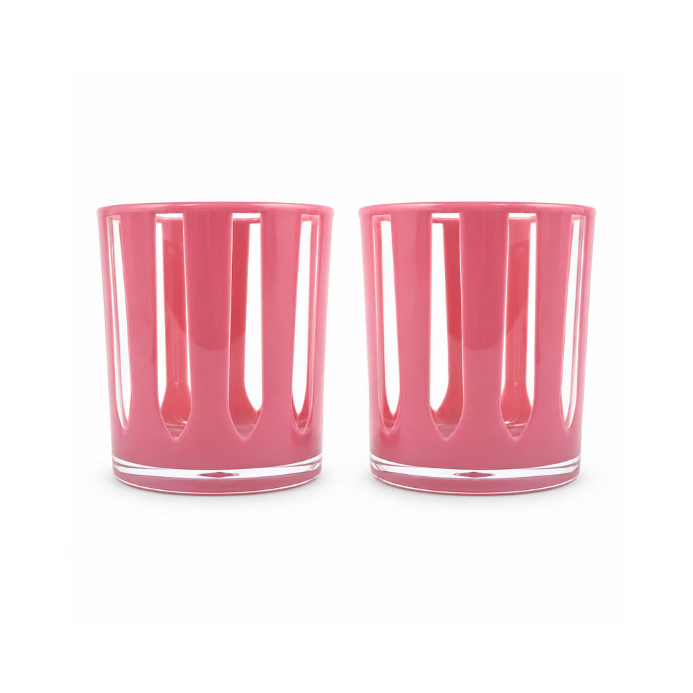 The Grapefruit Collection Acrylic Striped Tumbler 2 Piece - PINK