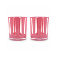 The Grapefruit Collection Acrylic Striped Tumbler 2 Piece - PINK