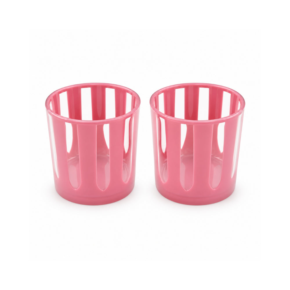 The Grapefruit Collection Acrylic Striped Tumbler 2 Piece - PINK
