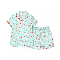 Holly Days Christmas Collection Adult Satin Pyjama Set - HO HO HO