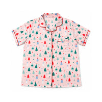Holly Days Christmas Collection Adult Satin Pyjama Set - JOLLY TREES