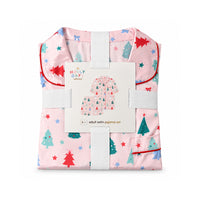 Holly Days Christmas Collection Adult Satin Pyjama Set - JOLLY TREES