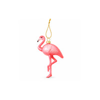 Holly Days Christmas Collection Glass Tree Decoration - FLAMINGO