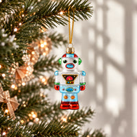 Holly Days Christmas Collection Glass Tree Decoration - RETRO ROBOT
