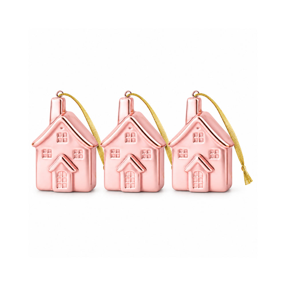 Holly Days Christmas Collection Alloy Tree Decoration 3 Pack - PINK HOUSE