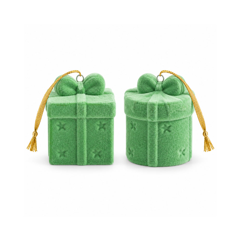 Holly Days Christmas Collection Velvet Present Tree Decoration 2 Pack - MINT