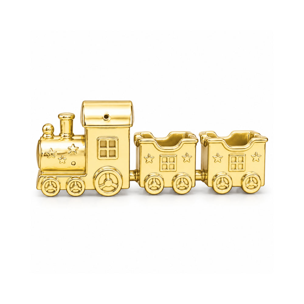 Holly Days Christmas Collection Alloy Train Ornament - GOLD