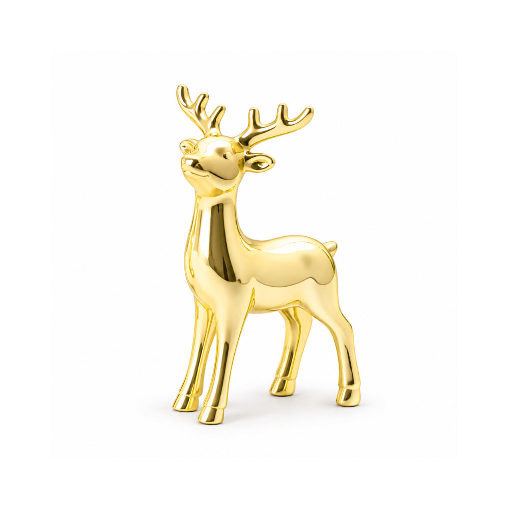 Holly Days Christmas Collection Small Alloy Elk Ornament - GOLD