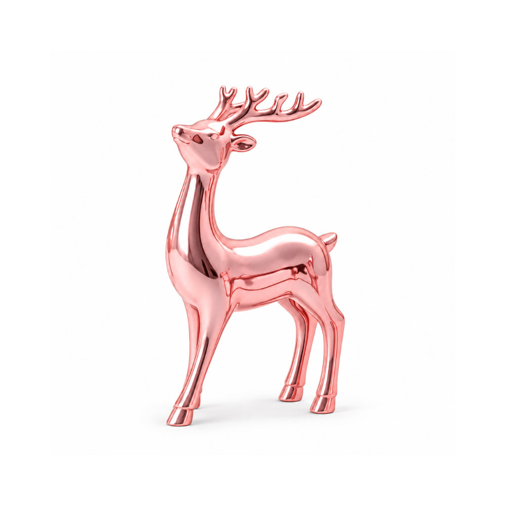 Holly Days Christmas Collection Medium Alloy Elk Ornament - PINK