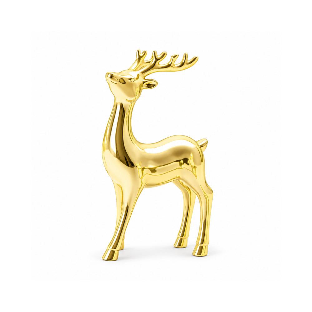 Holly Days Christmas Collection Medium Alloy Elk Ornament - GOLD