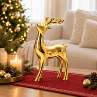 Holly Days Christmas Collection Medium Alloy Elk Ornament - GOLD