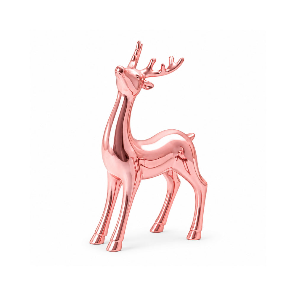 Holly Days Christmas Collection Large Alloy Elk Ornament - PINK