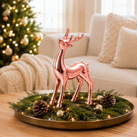 Holly Days Christmas Collection Large Alloy Elk Ornament - PINK