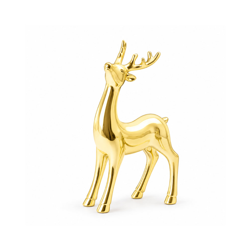 Holly Days Christmas Collection Large Alloy Elk Ornament - GOLD