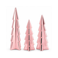 Holly Days Christmas Collection Alloy Tree Ornament 3 Pack - PINK
