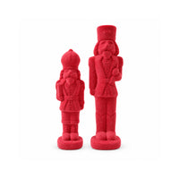 Holly Days Christmas Collection Velvet Nutcracker Ornament  2 Pack - RED