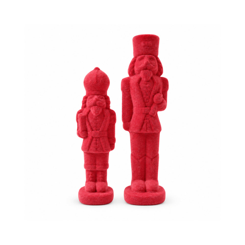 Holly Days Christmas Collection Velvet Nutcracker Ornament  2 Pack - RED