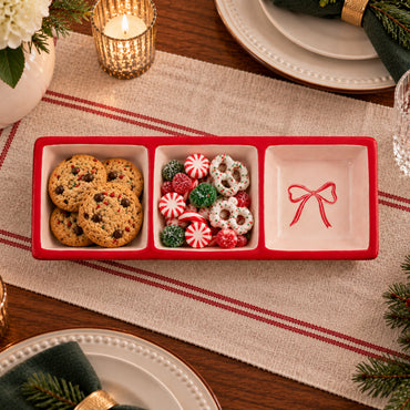 Holly Days Christmas Collection Christmas 3 Compartment Dish