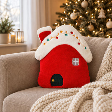 Holly Days Christmas Collection Shaped Cushion - CHRISTMAS COTTAGE