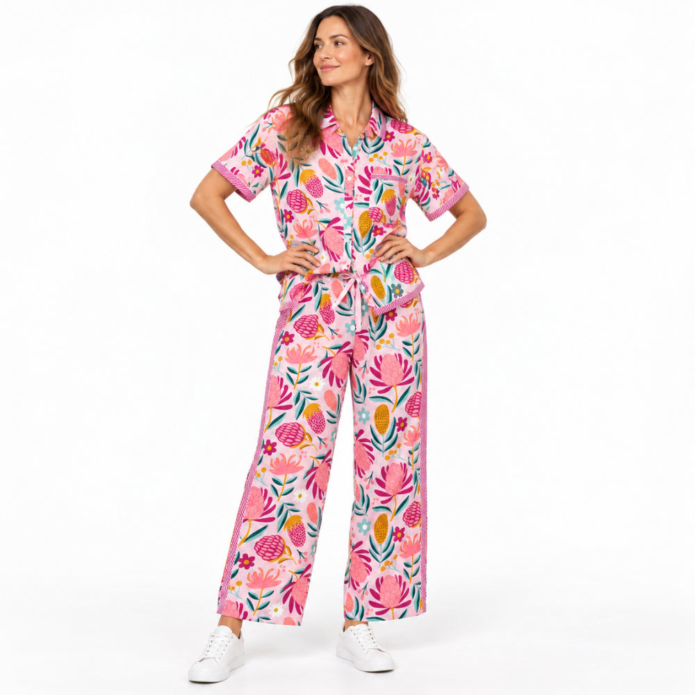 Sun and Sea Collection Cotton Summer Pants - MAGENTA BLISS